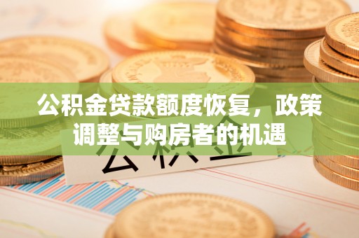 鹿野公积金贷款额度恢复，政策调整与购房者的机遇