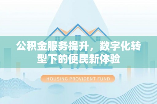 鹿野公积金服务提升，数字化转型下的便民新体验
