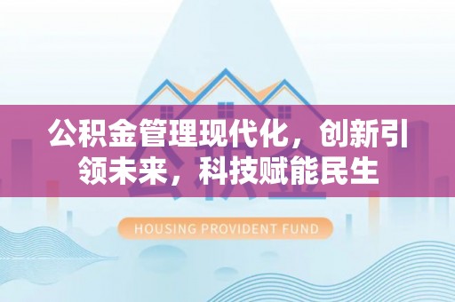 鹿野公积金管理现代化，创新引领未来，科技赋能民生