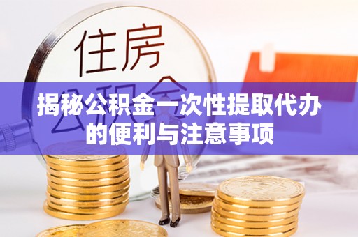 鹿野揭秘公积金一次性提取代办的便利与注意事项