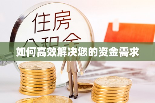 鹿野如何高效解决您的资金需求